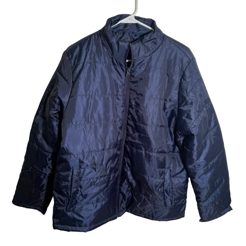 Jackson Hole Outerwear Men's‎ Size Large Full Zip Puffer Jacket Navy Blue Long